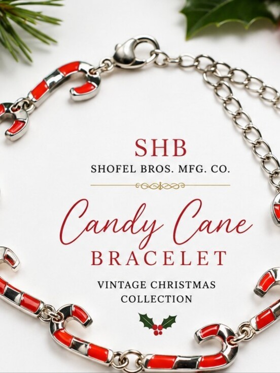 SBHShofel Jewelry - Signed Vintage SHB (Shofel Bros. Mfg. Co.) Candy Cane Bracelet!